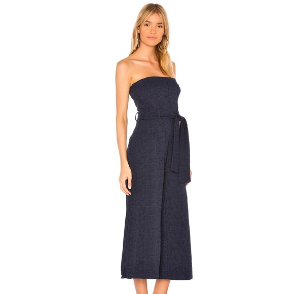 NEW BEC & BRIDGE REVOLVE NAVY STRAPLESS JUMPSUIT - Picture 4 of 8